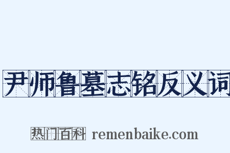 尹师鲁墓志铭反义词是什么意思的图片